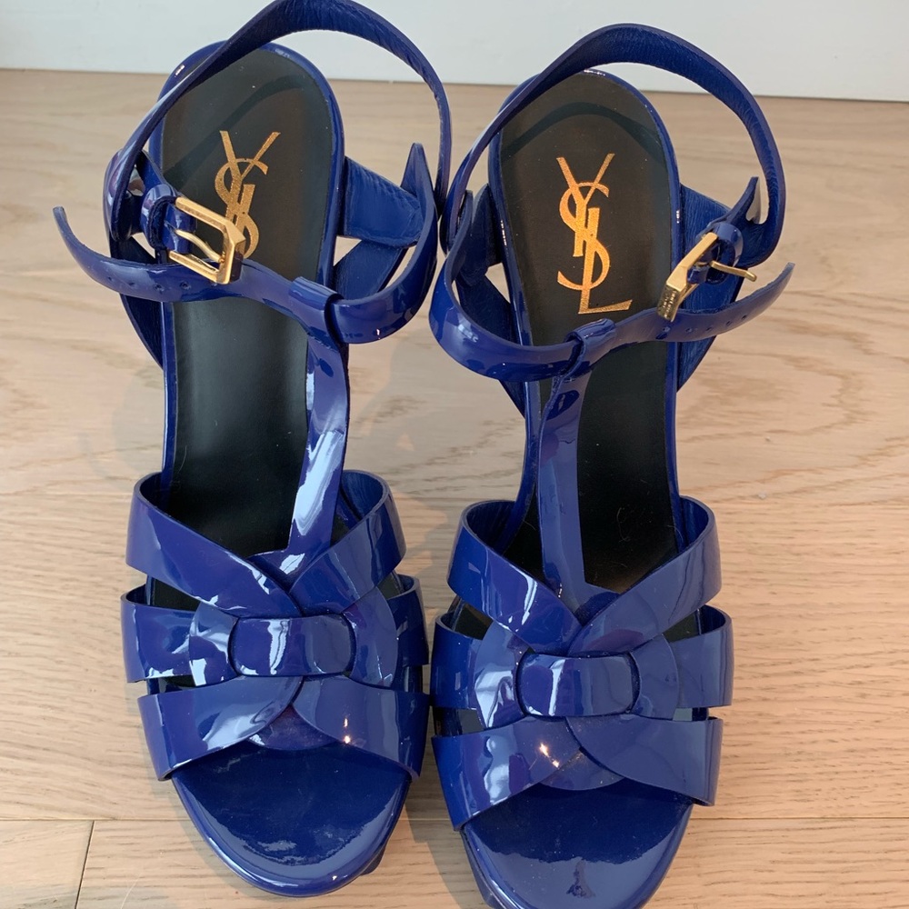 YSL Tribute Leather Platform Sandals